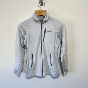 Patagonia R2 Fleece Jacket Womens L Gray Full Zip Hiking Outdoor Casual Layer